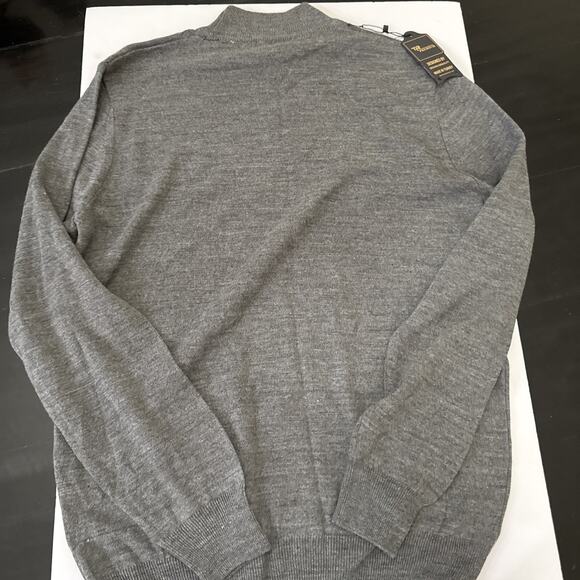Tailored Recreation Premium Sweater Mens XL Grey Wool Blend Mock Neck Fitted NWT - Picture 8 of 8
